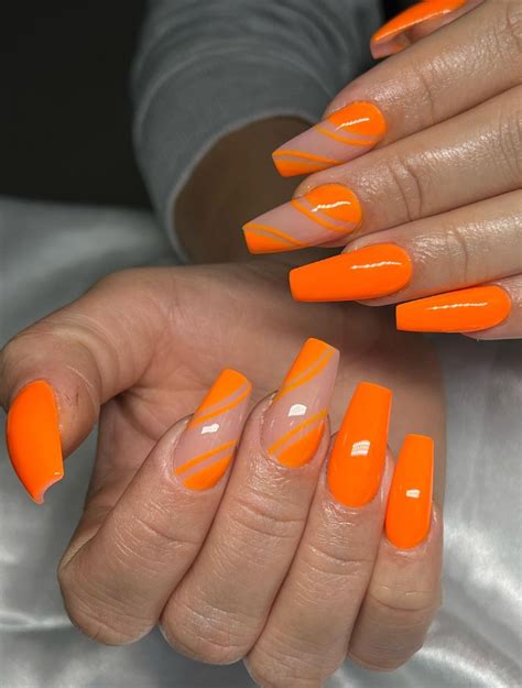 black nails orange tips|orange nail design ideas.